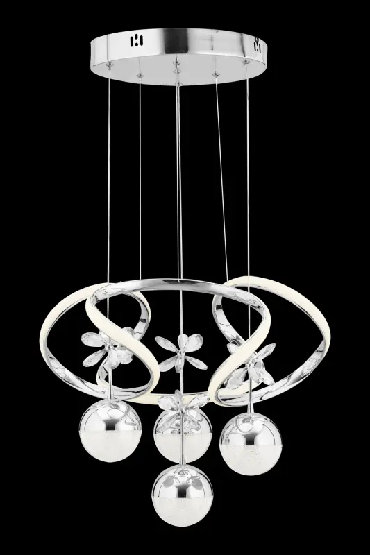 Rodin 3 Renk Gümüş Sarkıt Led Modern Ledli Avize - Lacivert - 6