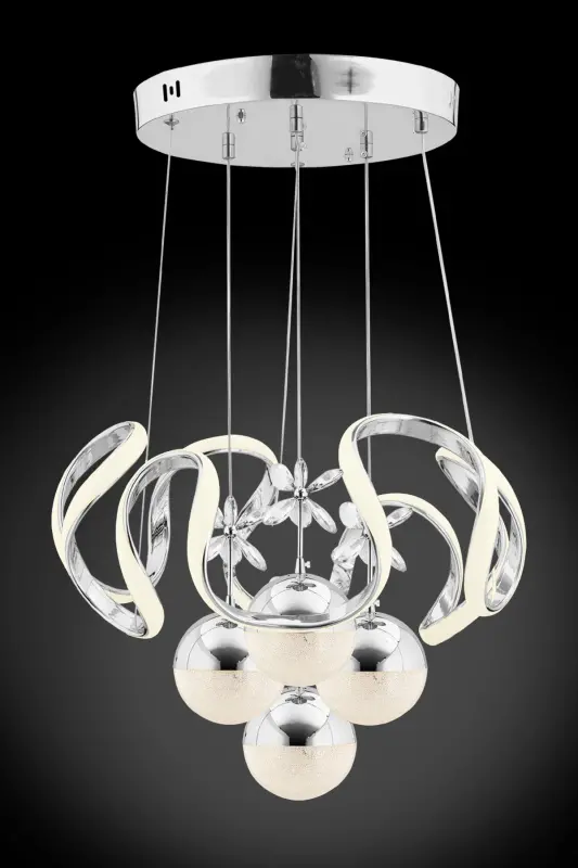Mina Beyaz Power Led Gümüş Ledli Modern Avize - Çok Renkli - 4