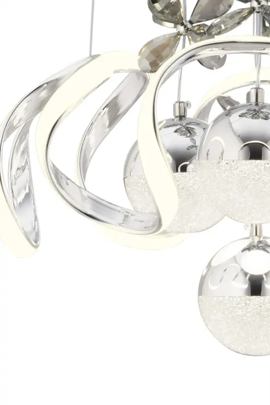 Mina Beyaz Power Led Gümüş Ledli Modern Avize - Çok Renkli - 5