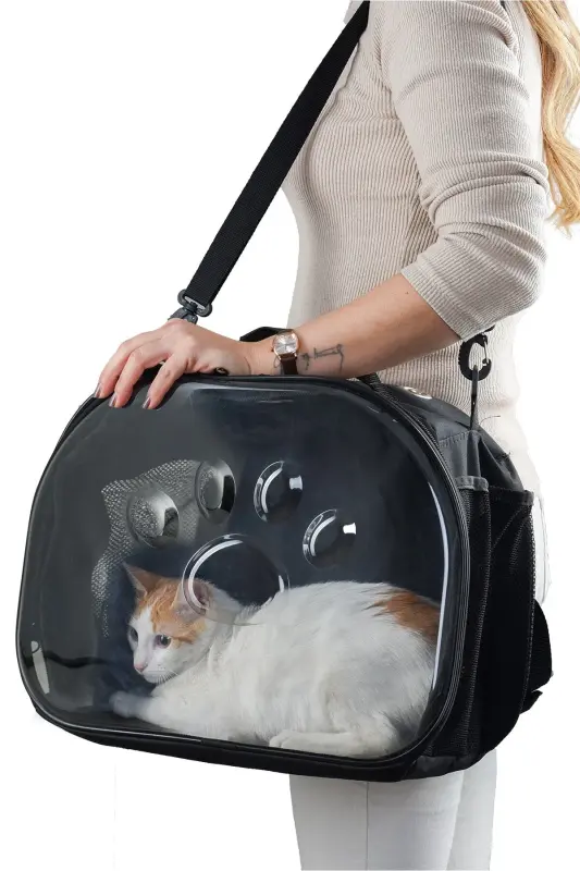 Elips Kedi Taşıma Çantası - siyah - NORTHERN FASHION