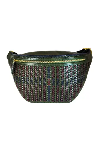 Handmade Deri Bel Çantası (Selp) - Yeşil - 6