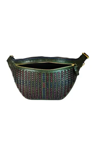 Handmade Deri Bel Çantası (Selp) - Yeşil - 7