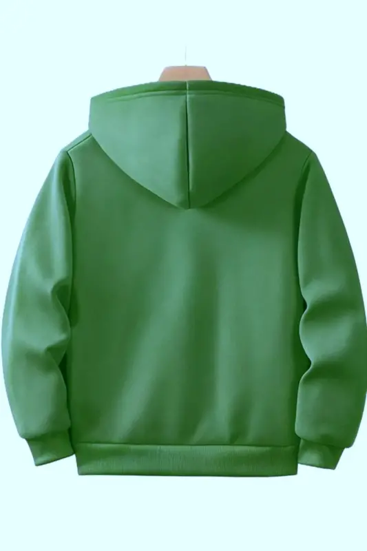 Kapüşonlu Oversize Düz Kapüşonlu Sweatshirt - Yeşil - 2