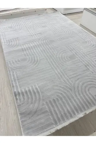 Elit Dokulu Yumuşak Pufy Oturma Odası Salon Çocuk Odası Mutfak Halısı - gri-gri 