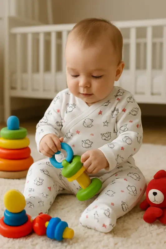 Beyaz Yıldız kuravaze 2li Bebek Zıbın Takım - Beyazkuruvaze - 3