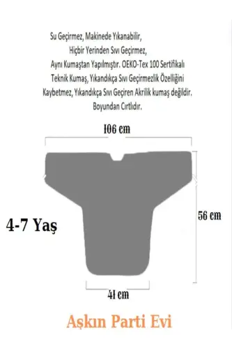 4-7 Yaş Sıvı Geçirmez, Uzun Kollu Çocuk Faaliyet Aktivite Boyama Önlüğü - farm-baskı - 8