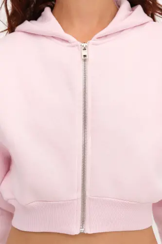 Şardonlu Crop Sweatshirt H1526-T9 - Lotus - 3