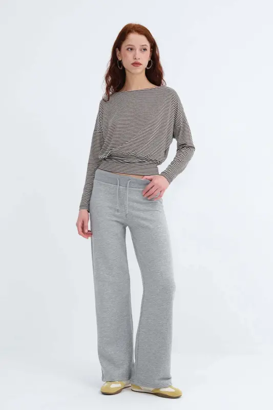 Beli Lastikli Eşofman EŞF10308-P10 - Gri Melanj - 7