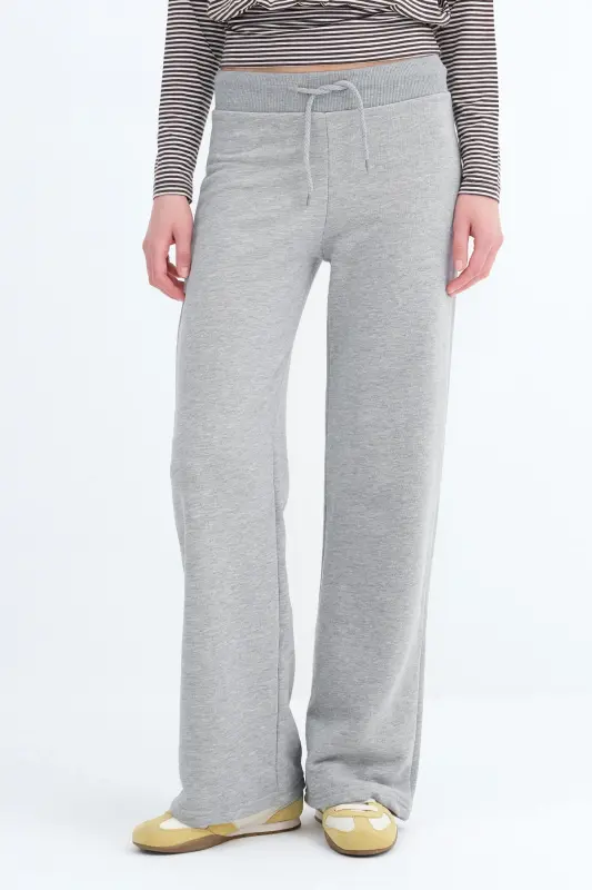 Beli Lastikli Eşofman EŞF10308-P10 - Gri Melanj - 5