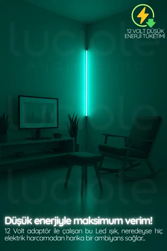 Renkli Ses Kontrollü RGB LED Lamba – Kumandalı Aplik / Abajur Işık Efektli Dekor - Ses-Music-Renkli-Bar - 6