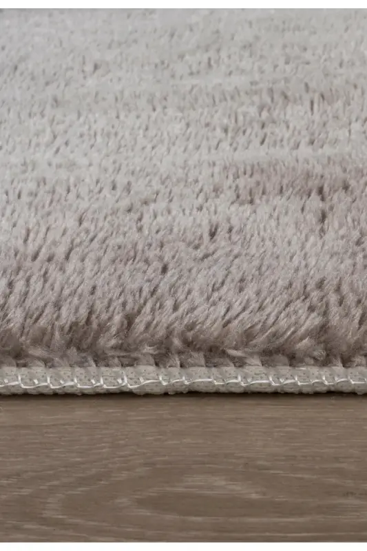 Peluş Tüylü Kaymaz Jel Taban Dekoratif Salon Mutfak Halı Yolluk Kilim Vizon - Vizon - 3