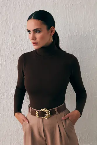 Tam Balıkçı Triko - Kahve - KAHVE 