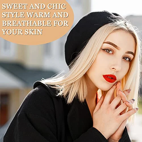 15 Pieces Women Wool Beret Hat Wool French Beret Hat Artist Cap Winter Solid Color Cap for Women(Multiple Color) - 6