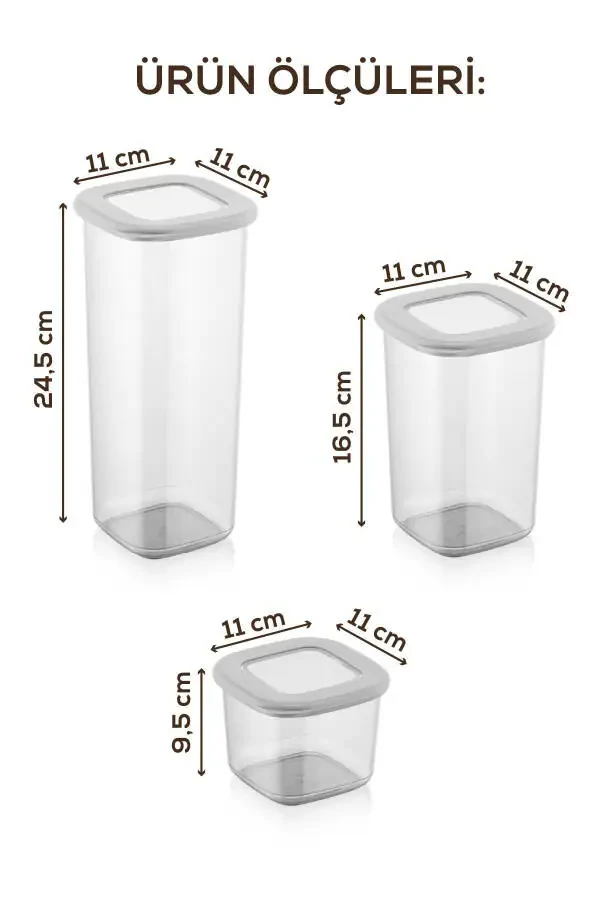 15 dona Etiketli Folga Kvadrat Oziq-ovqat Saqlash Idish To'plami 5x(0,55 Litr, 1,2 Litr, 1,75 Litr) Oq - 6