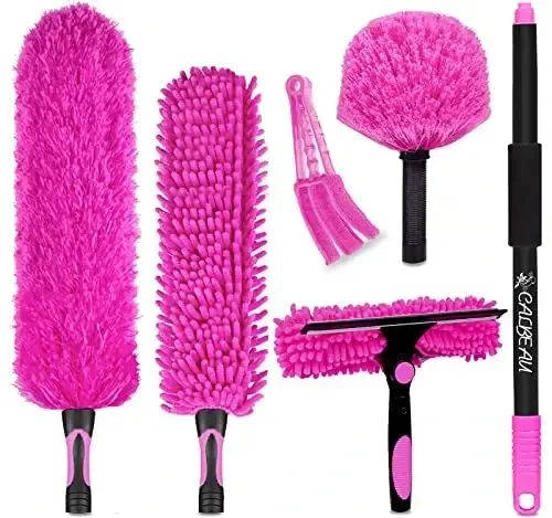 15 Foot Dusters for Cleaning, Duster with Extension Pole 7-15ft, 12 PCS Microfiber Feather Duster Used for Cleaning Ceiling Fan, High Window, Sofa, Cobweb Duster for Women - 1