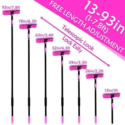 15 Foot Dusters for Cleaning, Duster with Extension Pole 7-15ft, 12 PCS Microfiber Feather Duster Used for Cleaning Ceiling Fan, High Window, Sofa, Cobweb Duster for Women - 2