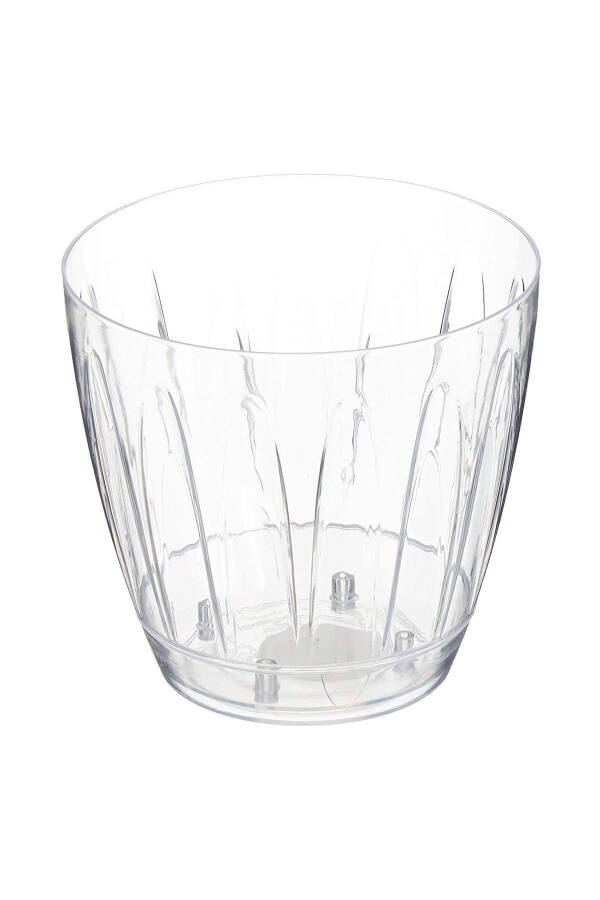 1.5 Liter Daisy Orchid Pot with Tray Transparent Plastic Pot Ø14.3 x 13.3 cm - 16