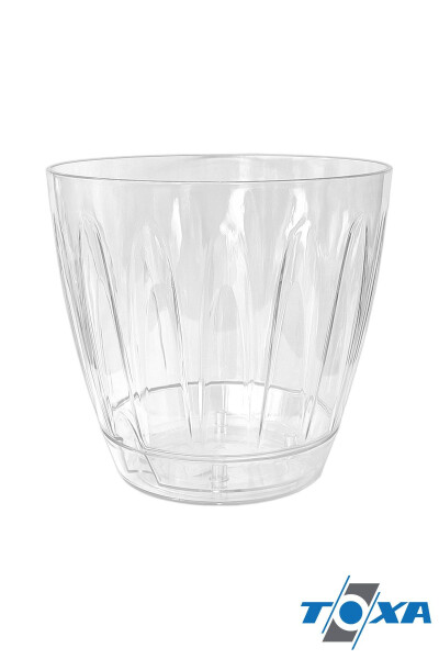 1.5 Liter Daisy Orchid Pot with Tray Transparent Plastic Pot Ø14.3 x 13.3 cm - 9