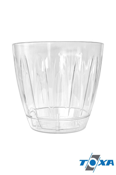 1.5 Liter Daisy Orchid Pot with Tray Transparent Plastic Pot Ø14.3 x 13.3 cm - 10