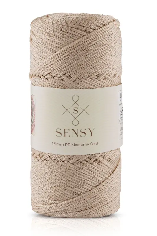 1.5 Mm - 100 gr Polyester Macrame Cord Milk Coffee 150 M Polyester Macrame Cord Placemat Cord And Bag Cord - 3