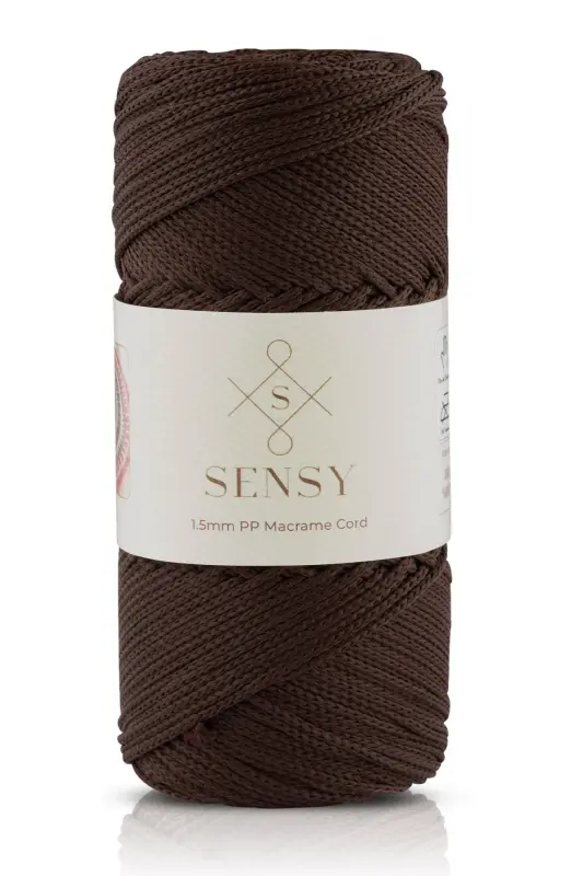 1.5 Mm - 100 gr Polyester Macrame Rope Brown 150 M Polyester Macrame Rope Placemat Rope and Bag Rope-Brown - 1