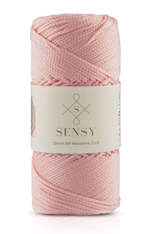 1.5 Mm - 100 gr Polyester Makrome Ipi Pembe 150 M Polyester Makrome Ip Supla Ip Ve Çanta Ipliği-Pembe - SENSY