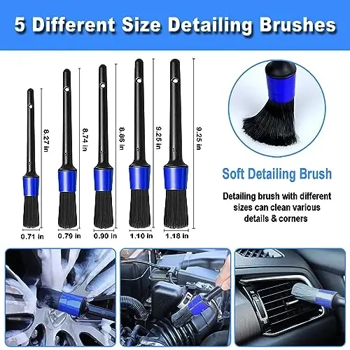 Windshield Cleaner Tool, 15Pcs Car Interior Detailing Kit, Car Cleaning Kit Interior Cleaner, Car Detailing Brushes, Car Cleaning Gel, Car Cleaning Supplies Tools Accessories for Women, Men, Interior - Windshield