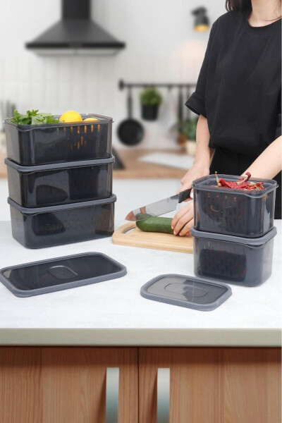 15 Piece Fresh Anthracite Filtered Fridge Storage Set - 7