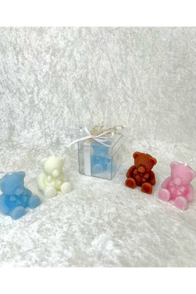 15 Teddy Bear Candles in Mica Boxes Gift Set for Baby Shower, Birthday, Celebration - 14