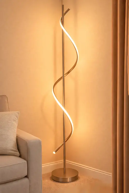 Violet Modern Tasarım Gri Renk Gün Işığı Ledli Salon - Yatak Odası Led Lambader - Gri - 4
