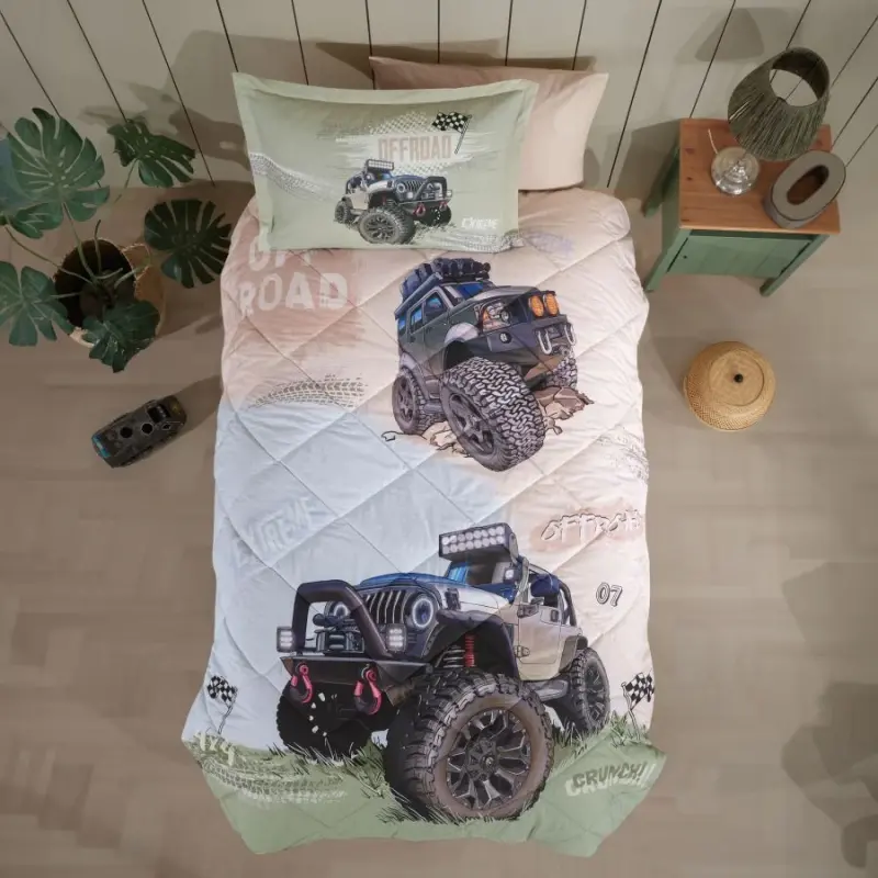 Clasy Tek Kişilik Ranforce Genç Desen Yorgan Seti Off Road - 1