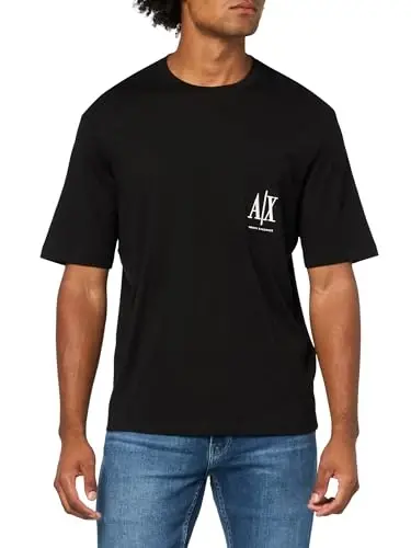 Armani Exchange Men's Icon Pocket Logo Tee, Black, X-Small - 1