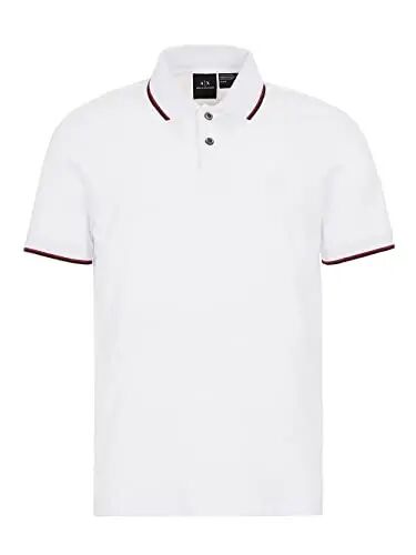 Armani Exchange Mens Slim Fit Cotton Pique Tipped Polo - 5