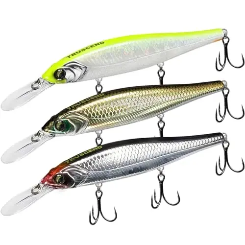 TRUSCEND Easy Catch Swimmax with BKK Hooks, Magic Noisy Wiggling and Vibrating Actions for More Bites, Lifelike Fishing Lures for Bass Trout Walleye Crappie, Strongest Dyneema Fiber Jointed Swimbaits - 1