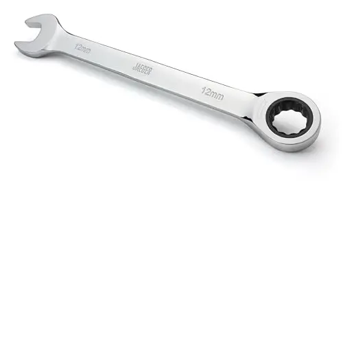 Jaeger 12 mm Ratchet Wrench, 90-Tooth, Chrome Vanadium, Metric 
