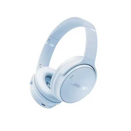 Bose QuietComfort Headphones - Wireless Bluetooth Headphones, Active Over Ear Noise Cancelling and Mic, USB-C Charging, Deep Bass, Up to 24 Hours of Playtime, Ice Blue - Limited Edition Color - 1