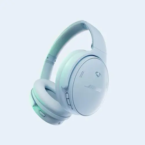 Bose QuietComfort Headphones - Wireless Bluetooth Headphones, Active Over Ear Noise Cancelling and Mic, USB-C Charging, Deep Bass, Up to 24 Hours of Playtime, Ice Blue - Limited Edition Color - 2