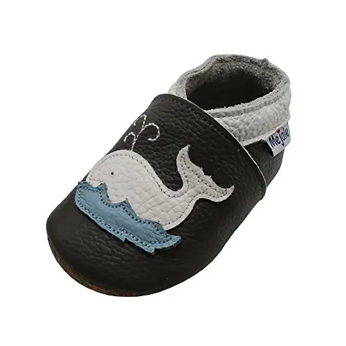 Mejale Baby Shoes Soft Sole Leather Moccasins Cartoon Butterfly Infant Toddler First Walker Slippers - 1