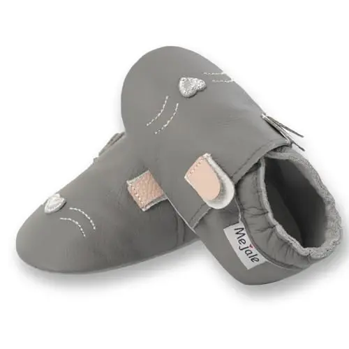 Mejale Baby Shoes Soft Sole Leather Moccasins Cartoon Butterfly Infant Toddler First Walker Slippers - 1