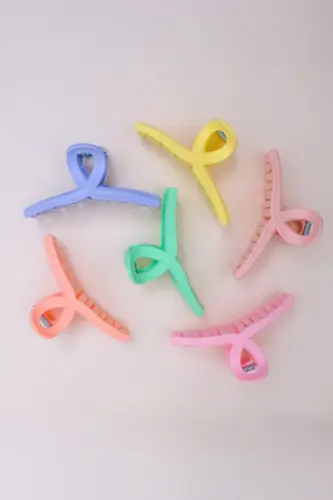 Kadın 6li Fiyonk Mandal Toka Seti - Pastel - 3