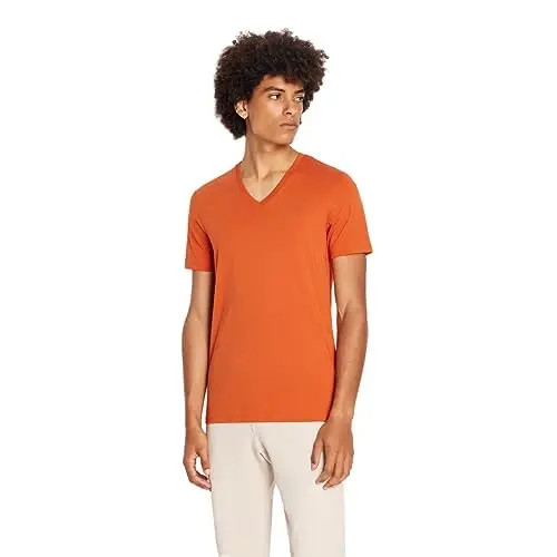 Armani Exchange Mens Short Sleeve Pima Cotton Jersey V-Neck T-Shirt - 1