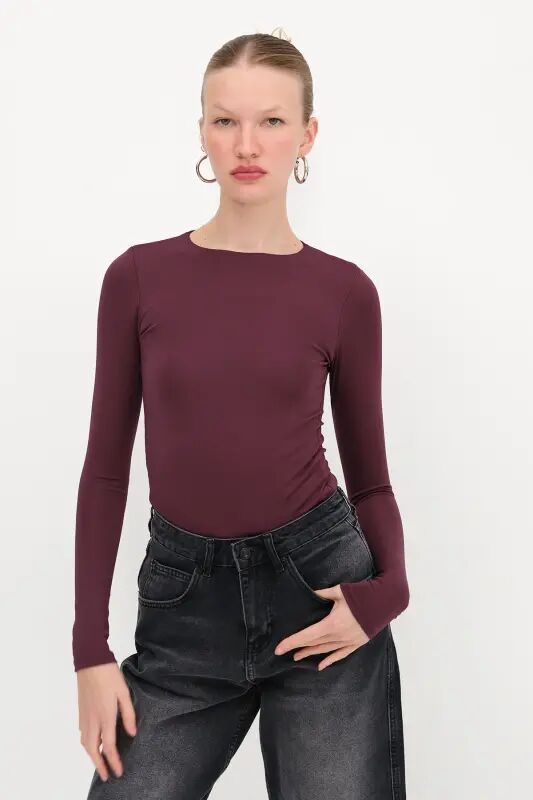 Bisiklet Yaka Basic Bodysuit Z0107-ASN75 - Gardenya - ADDAX
