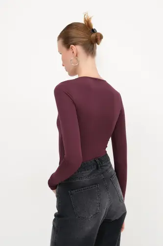Bisiklet Yaka Basic Bodysuit Z0107-ASN75 - Gardenya - 6
