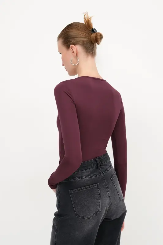Bisiklet Yaka Basic Bodysuit Z0107-ASN75 - Gardenya - 6