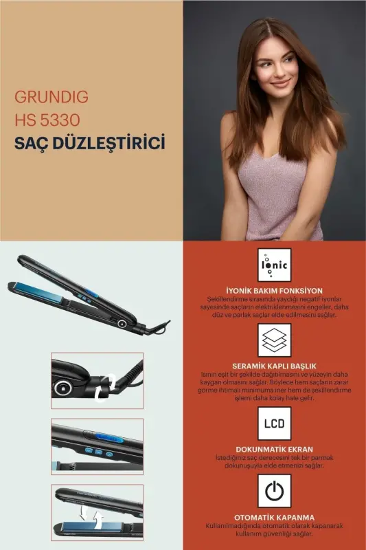 Hs 5330 Seramik Keratin Kaplama Iyonik Fonksiyonlu Saç Düzleştirici - beyaz - 6