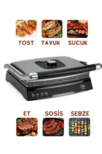Taste N Joy 2000w 6 Dilim Tost Kapasite Yağ Akıtma Tepsili - 2000W - İnox - 1