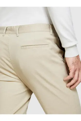 Erkek Streç Pamuklu Kemer Delikli Slim Fit Denim Chino Pantolon 324P4HJTSF03N-SIS65N - Krem - 12