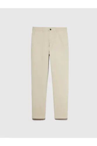 Erkek Streç Pamuklu Kemer Delikli Slim Fit Denim Chino Pantolon 324P4HJTSF03N-SIS65N - Krem - 2
