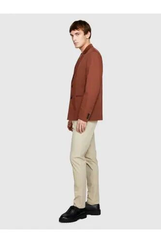 Erkek Streç Pamuklu Kemer Delikli Slim Fit Denim Chino Pantolon 324P4HJTSF03N-SIS65N - Krem - 5