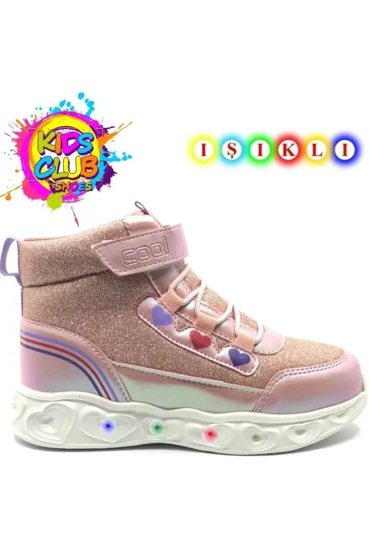 Cool Kids Ortopedik Işıklı Taban Kız Çocuk Bot PUDRA - PUDRA - 1